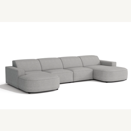 Olio Nobile Nowoczesna sofa w kształcie litery U Tkanina Raven 7